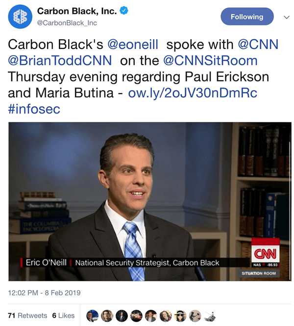Carbon Black Tweet from CNN