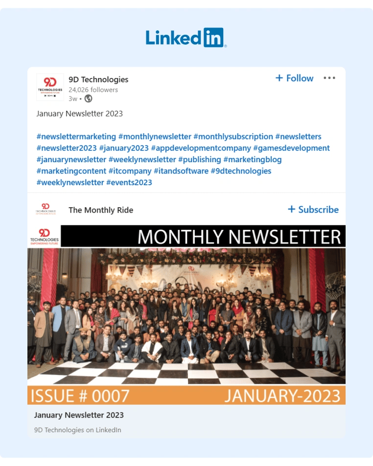 9D Technologies posted their January Newsletter 2023 on LinkedIn