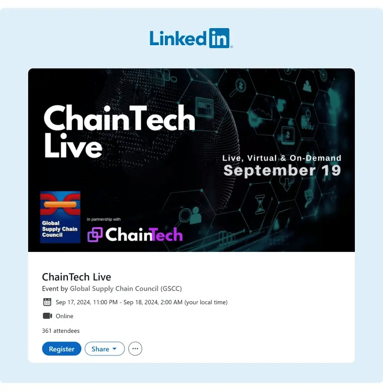 A LinkedIn Live Event by ChainTech and Global Supply Chain Council