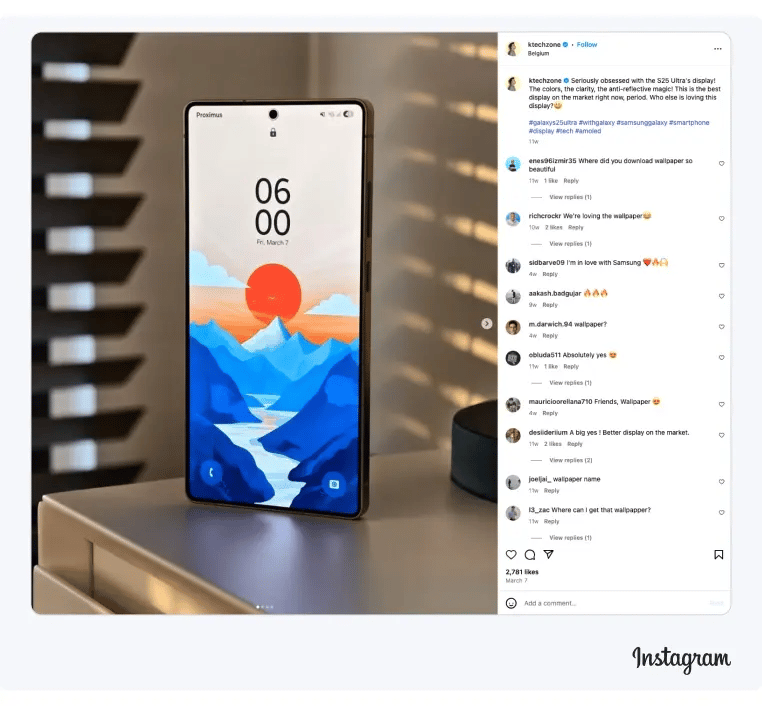 A tech influencer posted a picture of the Samsung flagship phone