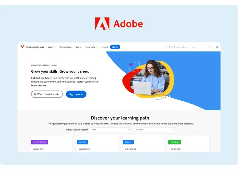 Adobe Experience League Landing Page