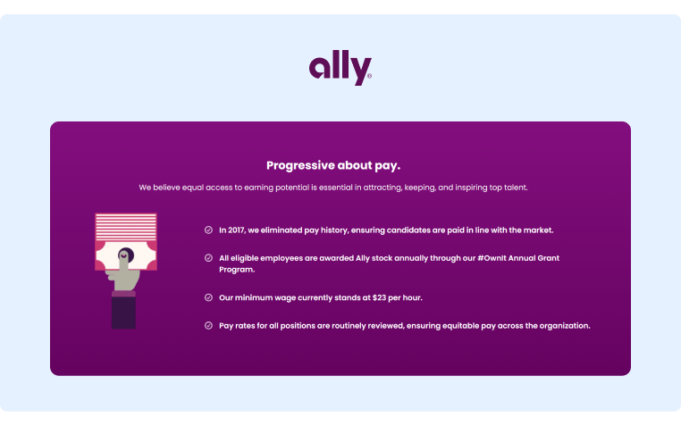 Ally Financials have placed a set of rules to ensure pay equity for all of their employees