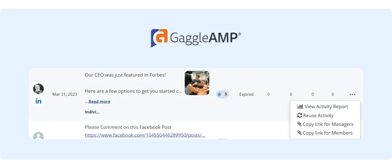 An example on how to reuse an activity on GaggleAMP