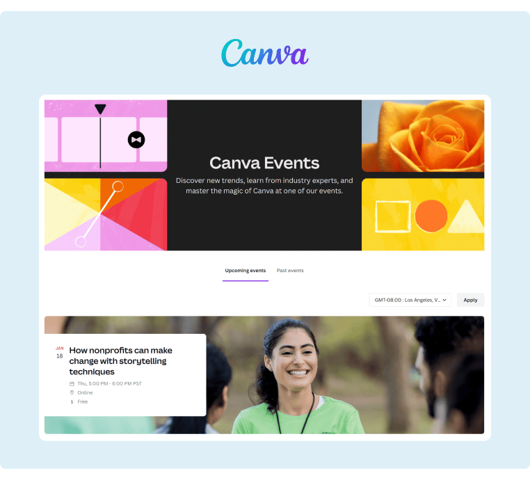 Canva Events Landing Page