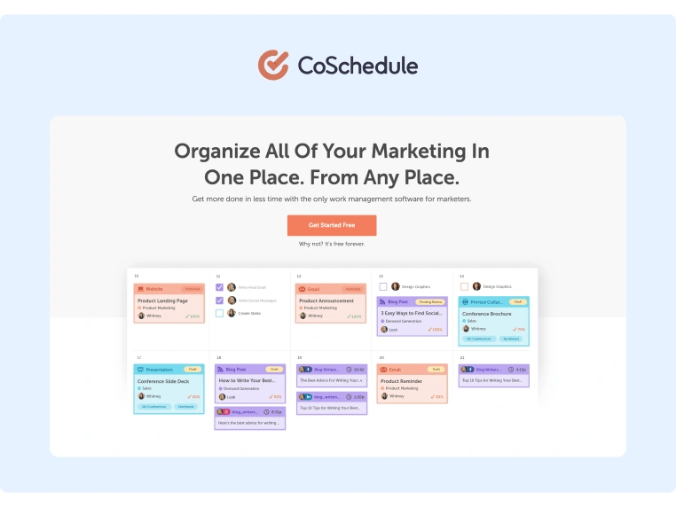 CoSchedule - Social Publishing Tools - Landing Page
