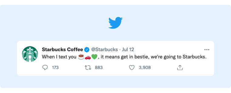 Companies with the best social media presence - Starbucks Tweet