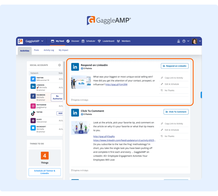 Content Strategy For Employee Advocacy Activity to Complete with Question to use to form a Response on Linkedin