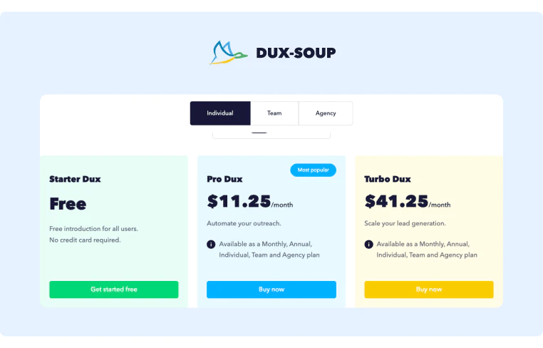 Dux-Soup Pricing