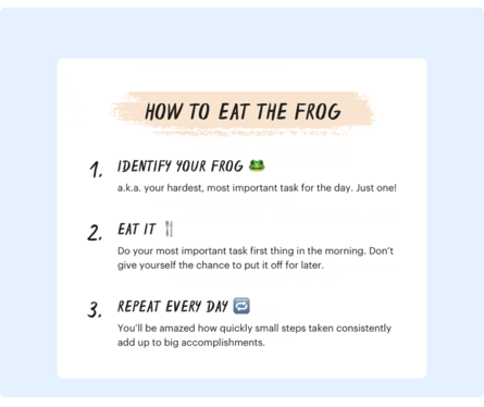 Employee  - Engagement Activities - Eat the Frog