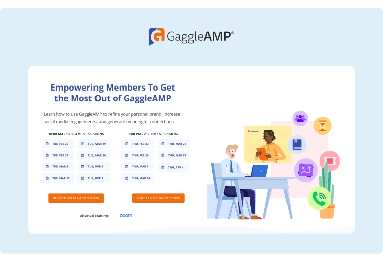 GaggleAMP Training Sessions Availability Page