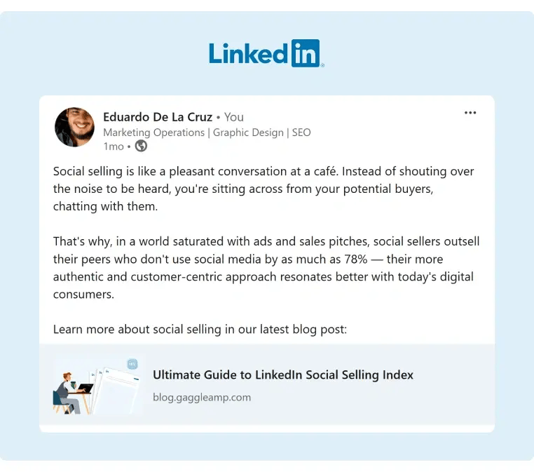 GaggleAMP employees are always quick to promote company content on LinkedIn