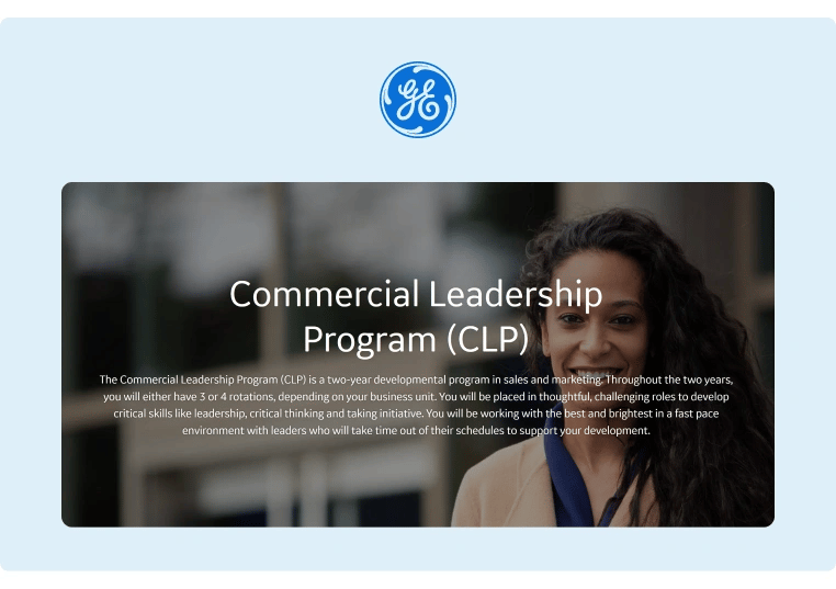 General Electric Commercial Leadership Program Description