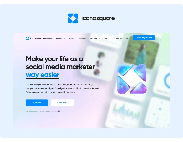 Iconosquare - Social Publishing Tools - Landing Page