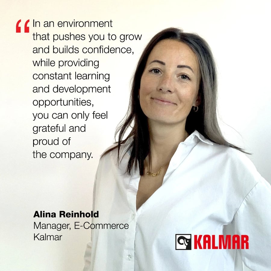 Kalmar Employee Alina Reinhold provides a quote on how a proper work environment helps an employee