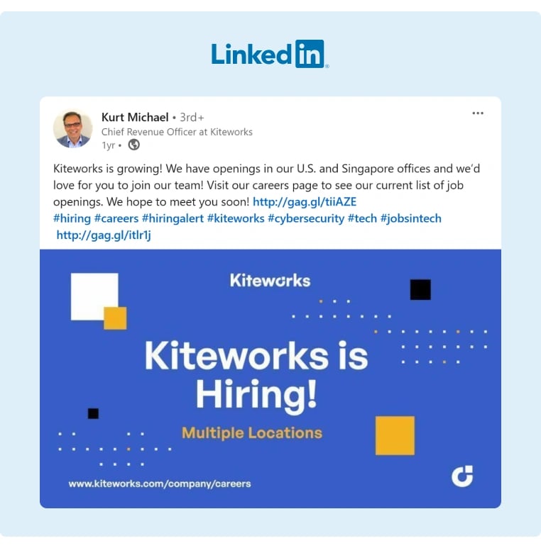 Kitewroks increases their brand awareness on social media through GaggleAMP