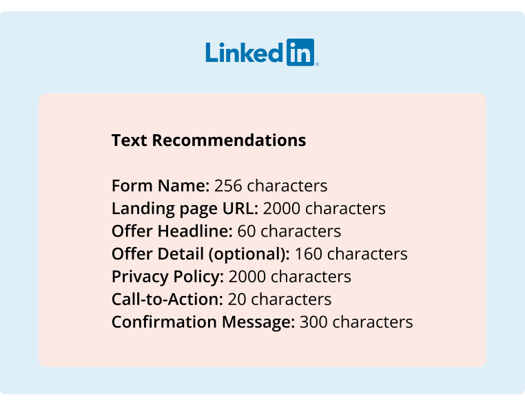 LinkedIn Lead Generation Form Text Recommendations