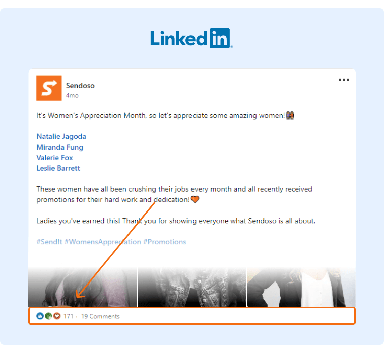 LinkedIn Post Example - Sendoso