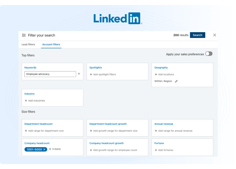 LinkedIn Sales Navigator Search