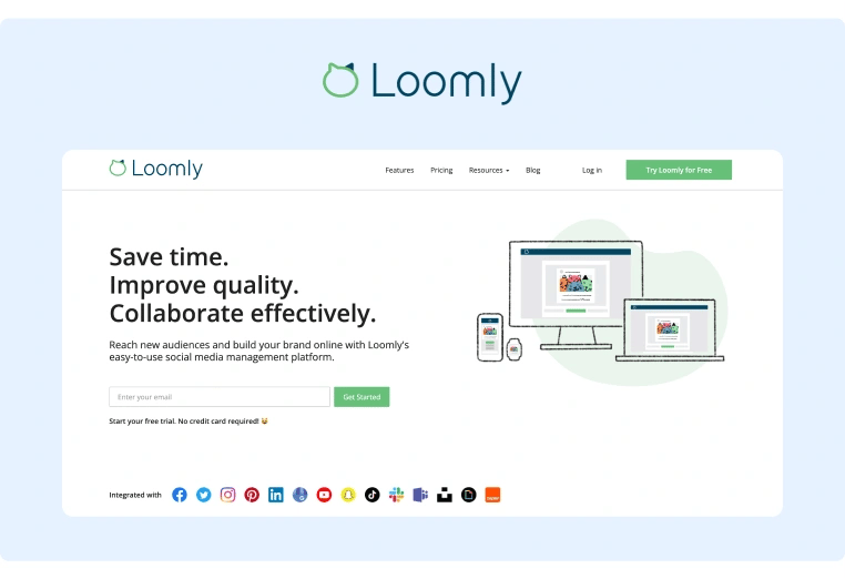 Loomly - Social Publishing Tools - Landing Page