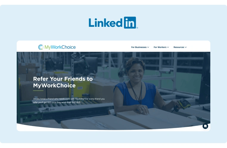 MyWorkChoice offers a referal bonus as an incentive for employees