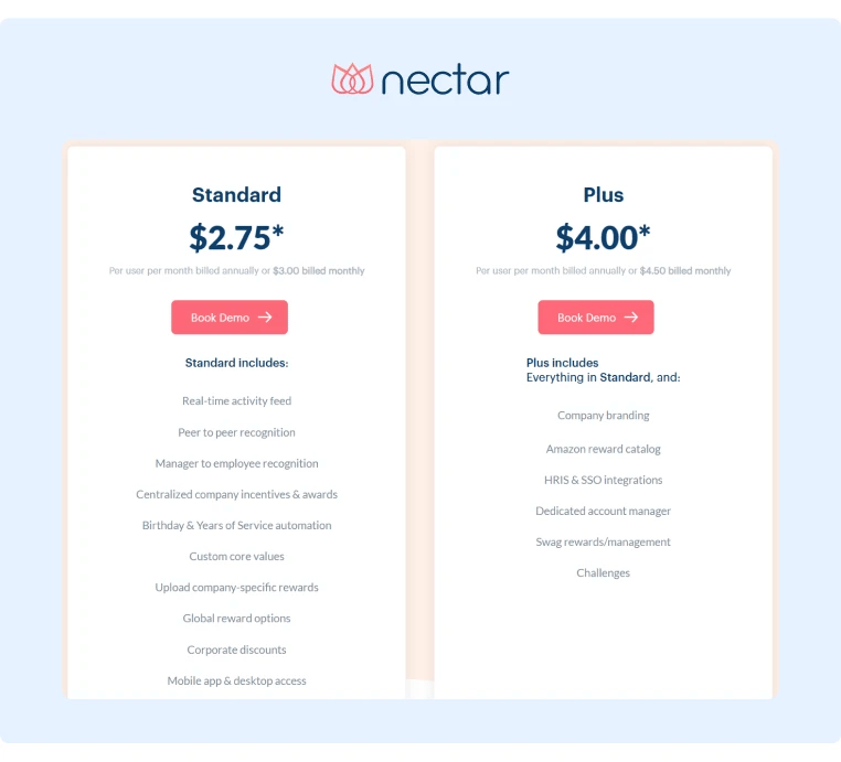 Nectar Pricing Plans