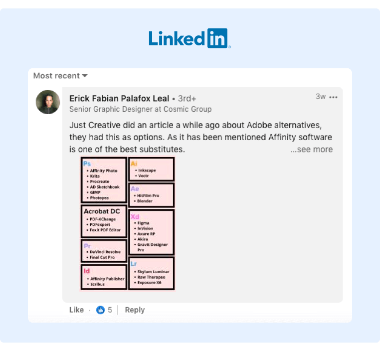 Organic Social Media Strategy - Example of Someone who responds on LinkedIn with an asset that is helpful