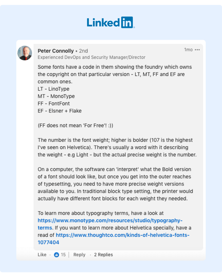 Organic Social Media Strategy - LinkedIn Comment from Peter Connolly