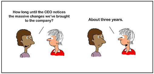 Perception of major changes to a company from a CEO