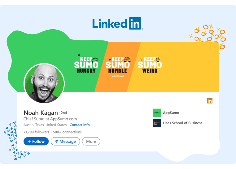 Personal Brand on LinkedIn - Noah Kagan Profile (fun)