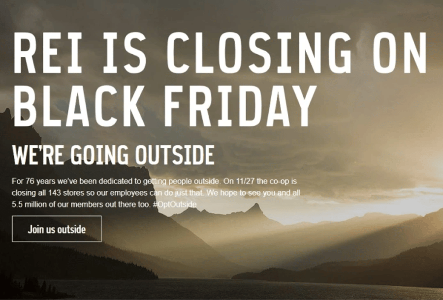 REI is known for closing its doors during Black Fridays