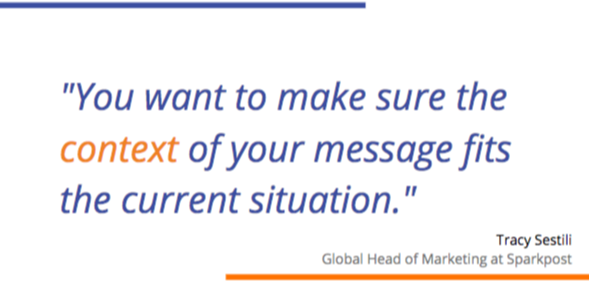 Context of message fits situation
