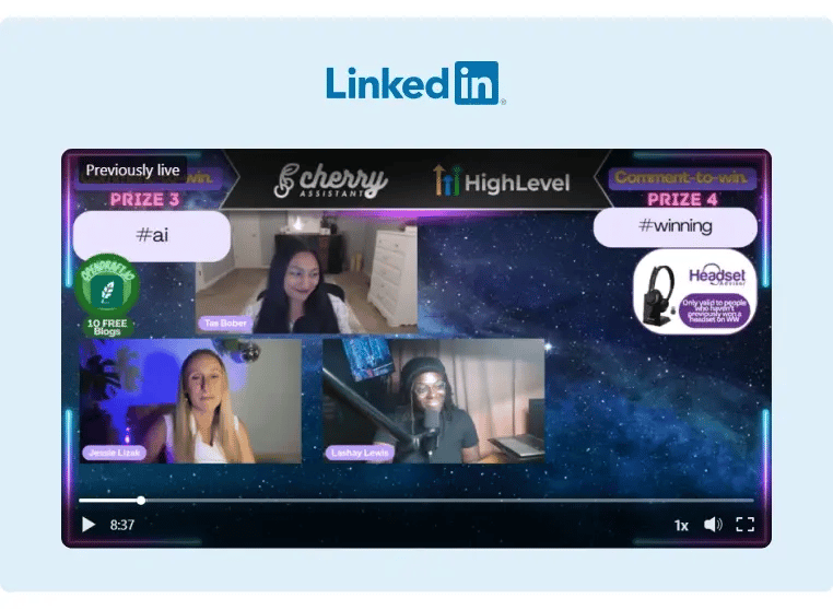Screenshot of a recorded Livestream on LinkedIn