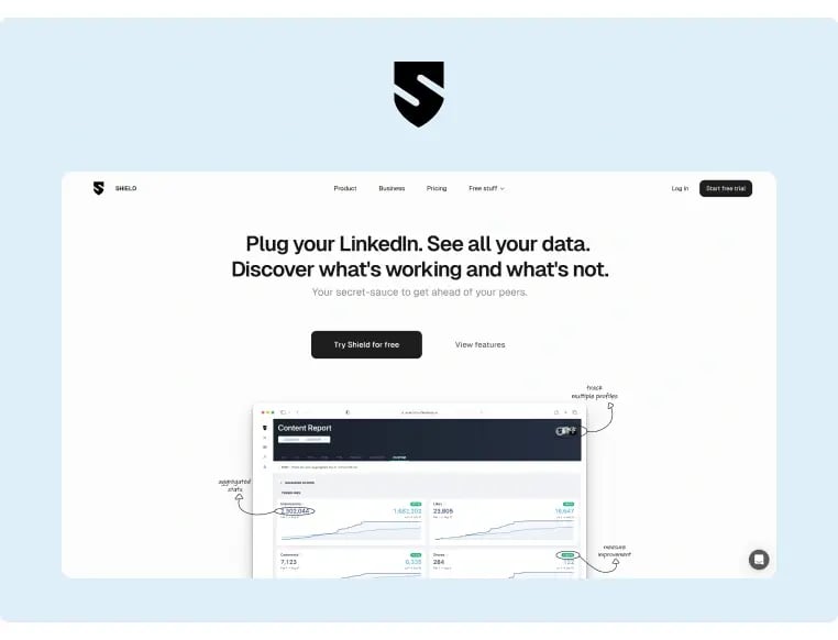 Shield Analytics Landing Page