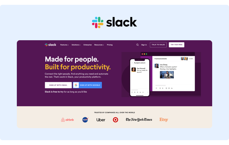 Slack Landing Page