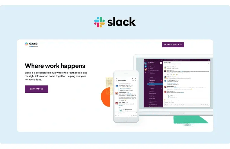 Slacks brand messaging focuses on collaboration and productivity through messaging