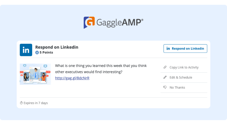 Social Media Training for Employees Using the Question Activity on GaggleAMP to a Question Posed to a Member