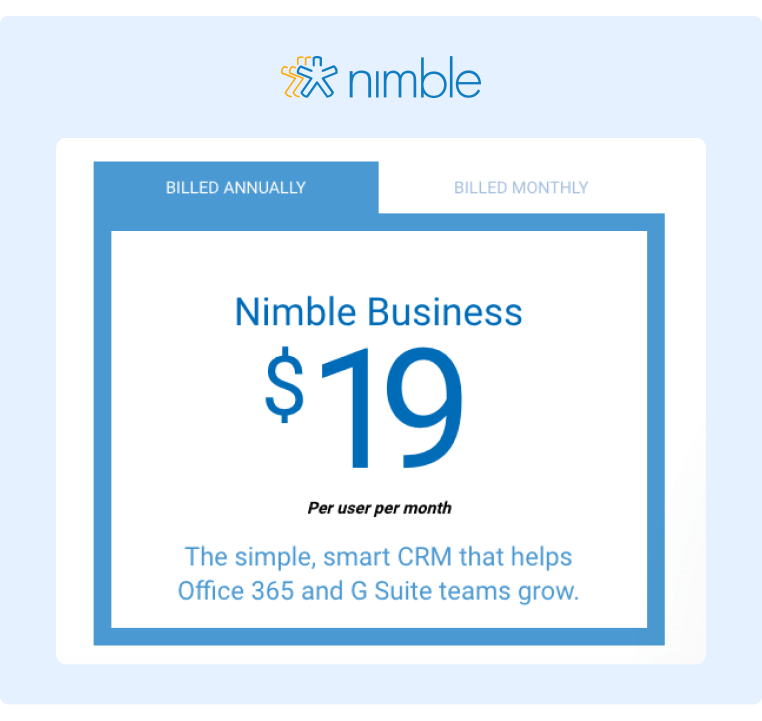 Social Selling Tools Pricing for Nimble CRM