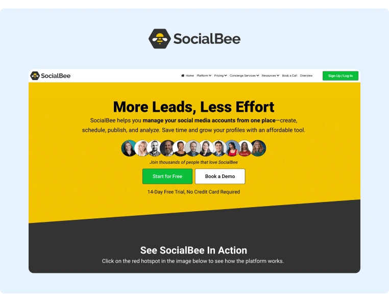 SocialBee - Social Publishing Tools - Landing Page