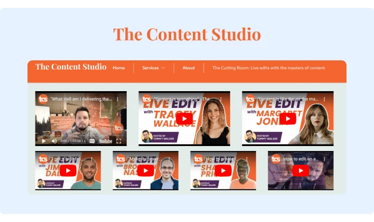 The Content Studio podcast page The Cutting Room