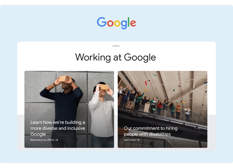 Two articles on how Google aims to be an inclusive company for their employees