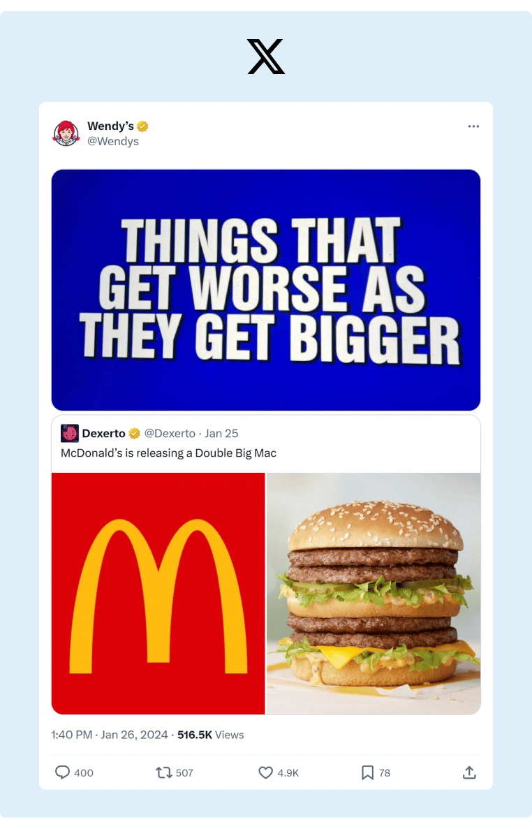 Wendys has a strong and funny social media presence on X