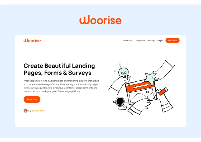 Woorise Landing Page