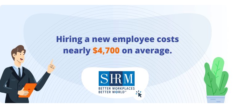employee engagement checklist hiring a new employee costs nearly $4700 on average