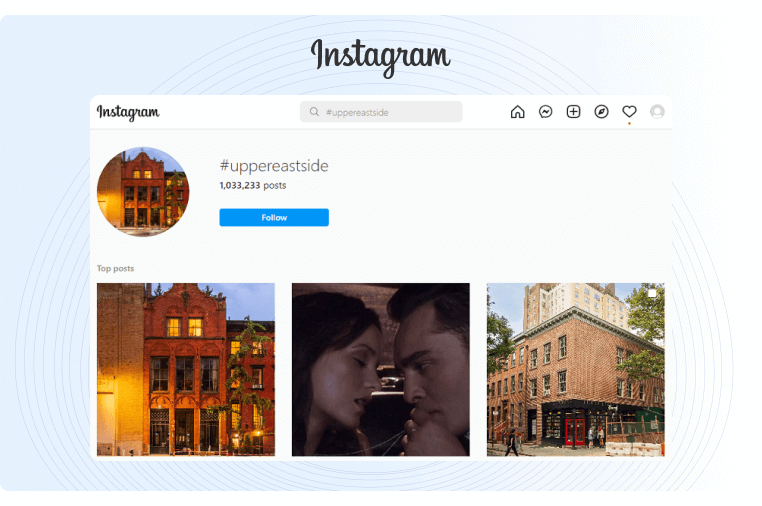 social media marketing trends example of local targeting via hashtag on Instagram