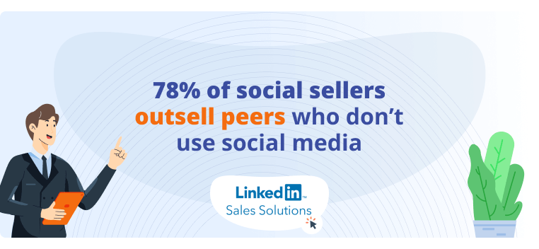 social selling statistics with the stat of 78% of social sellers outselling their peers who do not use social media