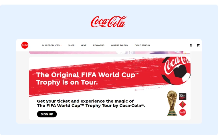 Coca Cola brand collaboration with Fifa ahead of the 2022 World Cup