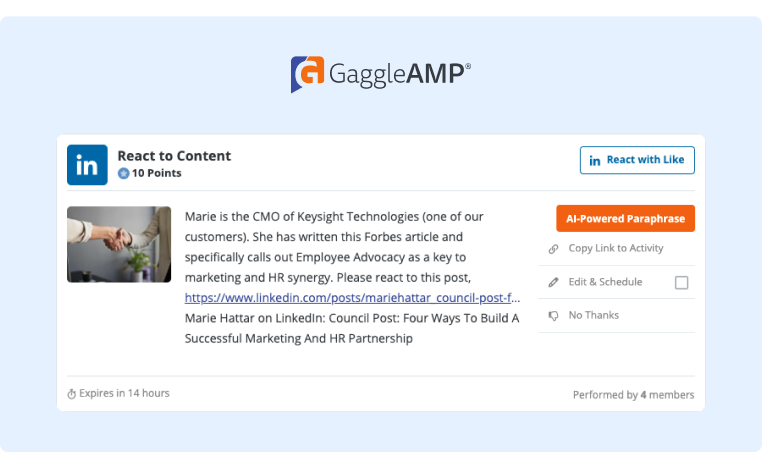 Create engagement activities for your Gaggle members