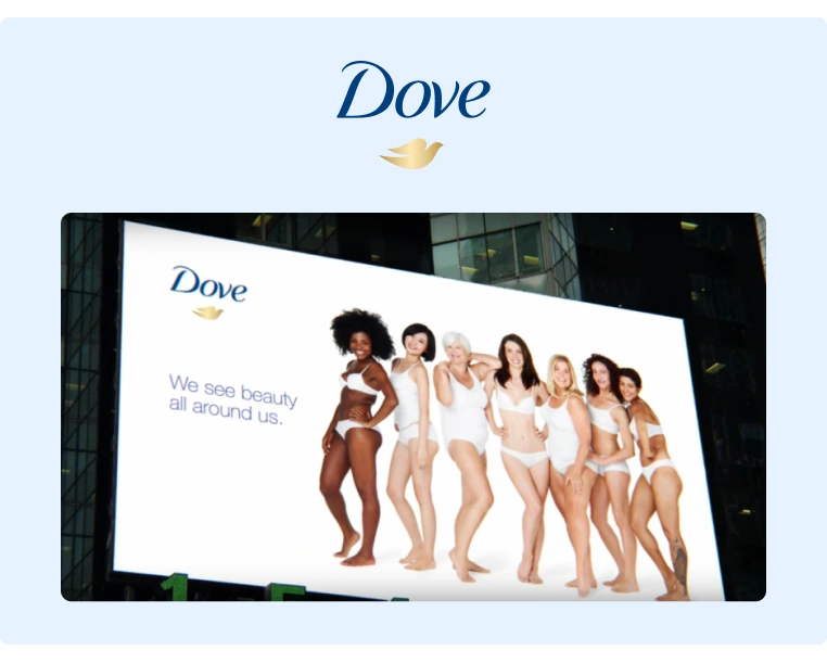 Dove billboard ad promoting more inclusive beauty standards for women