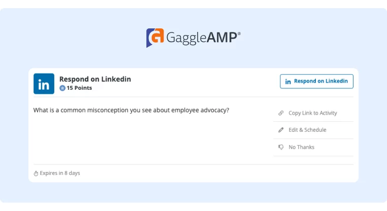 GaggleAmp Question Activity for LinkedIn
