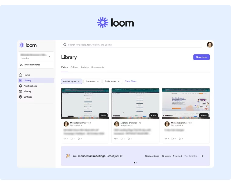 Loom lets you record your screen and replaces video calls